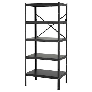 IKEA BROR shelving unit, black, 33 1/2x21 5/8x74 3/4 in, Ikea Ireland | 2471HNROU