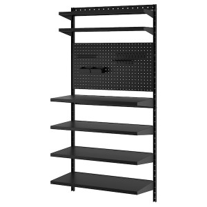 IKEA BROR wall shelf combination, with pegboard/black, 34 1/2x11 3/4/17 3/4x70 7/8 in, Ikea Ireland | 3270ABLKO