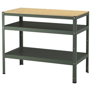 IKEA BROR work bench, gray-green/pine plywood, 43 1/4x21 5/8 in, Ikea Ireland | 4180ELTNG