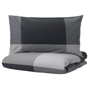 IKEA BRUNKRISSLA duvet cover and pillowcase(s), King Black, Ikea Ireland | 4761LUDIB