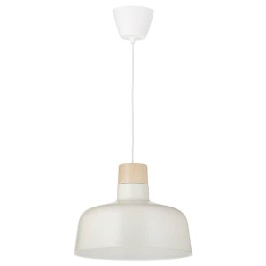 IKEA BUNKEFLO pendant lamp, 14 in White / Birch, Ikea Ireland | 2670ZNBGY