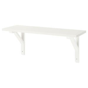 IKEA BURHULT / SANDSHULT wall shelf, 23 1/4x7 7/8 in White / White Stained Aspen, Ikea Ireland | 7951CPZVT