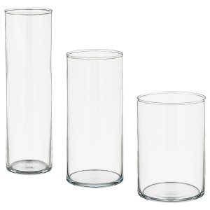 IKEA CYLINDER vase, set of 3, clear glass, Ikea Ireland | 2840DLREK