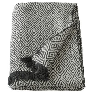 IKEA DAGFRID throw, dark gray/off-white, 59x79 in, Ikea Ireland | 5419AFOWI