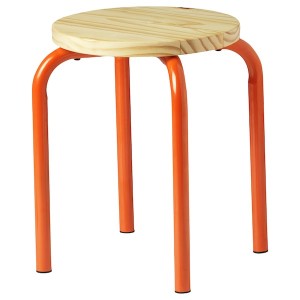 IKEA DOMSTEN stool Orange / Pine, Ikea Ireland | 9286ROVDW