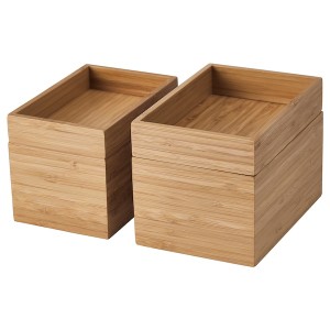 IKEA DRAGAN 4-piece bathroom set, bamboo, Ikea Ireland | 0136YMPRV