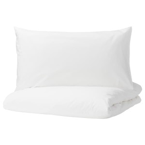IKEA DVALA duvet cover and pillowcase(s), Twin White, Ikea Ireland | 3025WZGRT