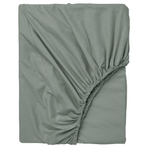 IKEA DVALA fitted sheet, King Gray / Green, Ikea Ireland | 6245JXFTI