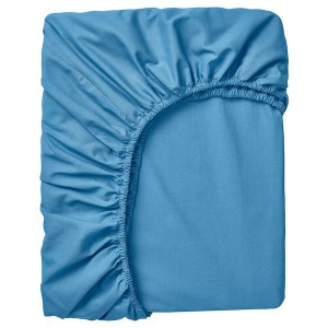 IKEA DVALA fitted sheet, Queen Blue, Ikea Ireland | 3870WIZPA