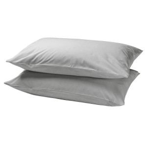 IKEA DVALA pillowcase, King, 2 pack Light Gray, Ikea Ireland | 4827NQXCO