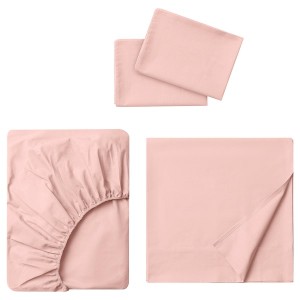 IKEA DVALA sheet set, Full/Double Light Pink, Ikea Ireland | 7306AYNJM