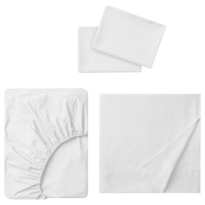 IKEA DVALA sheet set, Full/Double White, Ikea Ireland | 4163NOGPD