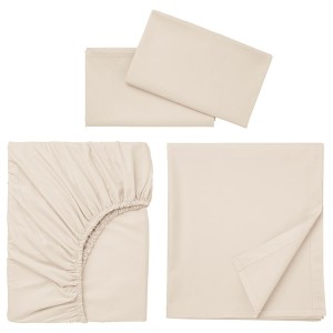 IKEA DVALA sheet set, King Beige, Ikea Ireland | 3045BQJGS