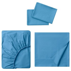 IKEA DVALA sheet set, King Blue, Ikea Ireland | 1423GPHMW