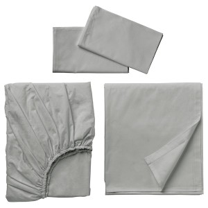 IKEA DVALA sheet set, King Light Gray, Ikea Ireland | 9276BIRYA