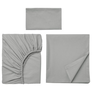 IKEA DVALA sheet set, Twin Light Gray, Ikea Ireland | 5892WGYJZ