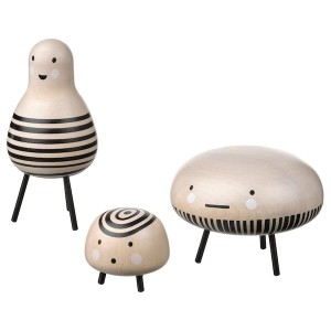 IKEA DVÄRGTALL decorative figure, set of 3, solid wood/black, Ikea Ireland | 5408EIAGY