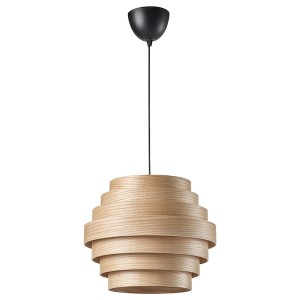 IKEA DYKARKLOCKA / HEMMA pendant lamp, white stained oak veneer/black, 16 in Black, Ikea Ireland | 3821WJFLY