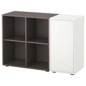 IKEA EKET storage combination with feet, 41 3/8x13 3/4x28 3/8 in White / Dark Gray, Ikea Ireland | 8324XUMVS