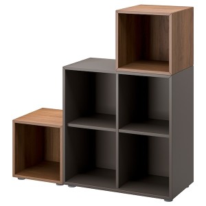 IKEA EKET storage combination with feet, 41 3/8x13 3/4x42 1/8 in Dark Gray / Walnut, Ikea Ireland | 7126PSHQV