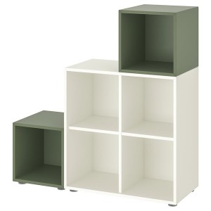 IKEA EKET storage combination with feet, 41 3/8x13 3/4x42 1/8 in White / Gray / Green, Ikea Ireland | 3216OQHAD