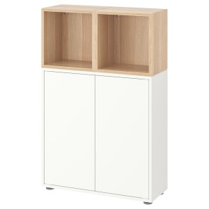 IKEA EKET storage combination with feet, 27 1/2x13 3/4x42 1/8 in White / White Stained Oak Effect, Ikea Ireland | 1832AGRND