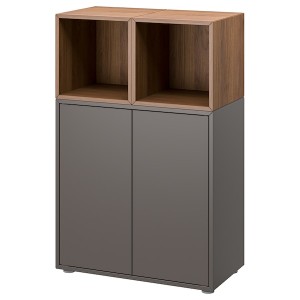 IKEA EKET storage combination with feet, 27 1/2x13 3/4x42 1/8 in Dark Gray / Walnut Effect, Ikea Ireland | 0829UTDOM