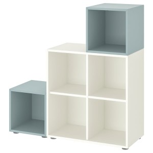 IKEA EKET storage combination with feet, 41 3/8x13 3/4x42 1/8 in White / Light Gray / Blue, Ikea Ireland | 8401TBFMZ