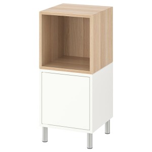 IKEA EKET storage combination with legs, 13 3/4x13 3/4x31 1/2 in White / White Stained Oak Effect, Ikea Ireland | 6308ACLBF
