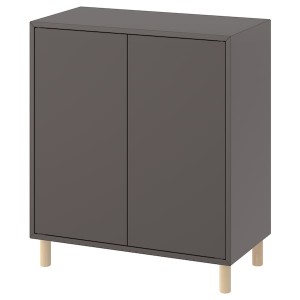 IKEA EKET storage combination with legs, 27 1/2x13 3/4x31 1/2 in Dark Gray / Wood, Ikea Ireland | 2574MDWST
