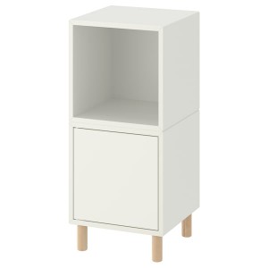 IKEA EKET storage combination with legs, 13 3/4x13 3/4x31 1/2 in White / Wood, Ikea Ireland | 5604XCVAK