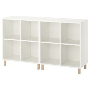 IKEA EKET storage combination with legs, 55 1/8x13 3/4x31 1/2 in White / Wood, Ikea Ireland | 9723XJMAQ