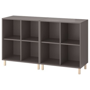 IKEA EKET storage combination with legs, 55 1/8x13 3/4x31 1/2 in Dark Gray / Wood, Ikea Ireland | 5470EPLGY
