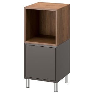 IKEA EKET storage combination with legs, 13 3/4x13 3/4x31 1/2 in Dark Gray / Walnut Effect, Ikea Ireland | 7215XACWJ