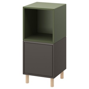 IKEA EKET storage combination with legs, 13 3/4x13 3/4x31 1/2 in Dark Gray Gray / Green / Wood, Ikea Ireland | 1423OUPQN
