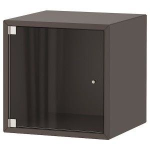 IKEA EKET wall cabinet with glass door, 13 3/4x13 3/4x13 3/4 in Dark Gray, Ikea Ireland | 1289OGYBL