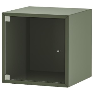 IKEA EKET wall cabinet with glass door, 13 3/4x13 3/4x13 3/4 in Gray / Green, Ikea Ireland | 1830CKLIV