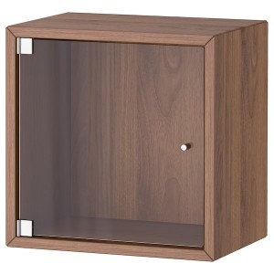 IKEA EKET wall cabinet with glass door, 13 3/4x9 7/8x13 3/4 in Brown Walnut Effect, Ikea Ireland | 8469DAYLP