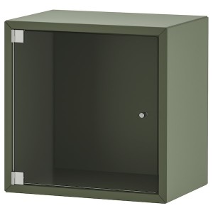 IKEA EKET wall cabinet with glass door, 13 3/4x9 7/8x13 3/4 in Gray / Green, Ikea Ireland | 6907NDWPL