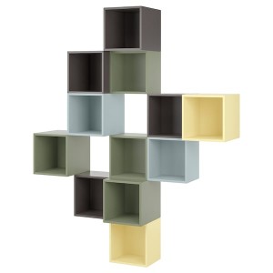 IKEA EKET wall-mounted cabinet combination, 68 7/8x13 3/4x82 5/8 in Multicolor / Dark Gray, Ikea Ireland | 8467TAZRU