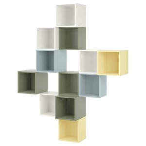 IKEA EKET wall-mounted cabinet combination, 68 7/8x13 3/4x82 5/8 in Multicolor / White, Ikea Ireland | 8319RJTAD