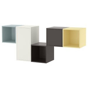 IKEA EKET wall-mounted cabinet combination, 68 7/8x13 3/4x27 1/2 in White / Multicolor, Ikea Ireland | 1524OYJWP