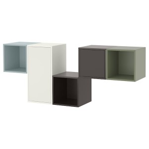 IKEA EKET wall-mounted cabinet combination, 68 7/8x13 3/4x27 1/2 in White / Multicolor, Ikea Ireland | 3195MBIGK