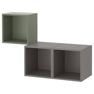IKEA EKET wall-mounted cabinet combination, 41 3/8x13 3/4x27 1/2 in Gray / Green / Dark Gray, Ikea Ireland | 7908NJDHL