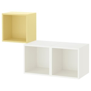 IKEA EKET wall-mounted cabinet combination, 41 3/8x13 3/4x27 1/2 in Pale Yellow / White, Ikea Ireland | 8213SZDJN