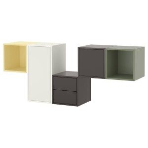 IKEA EKET wall-mounted cabinet combination, 68 7/8x13 3/4x27 1/2 in White / Multicolor, Ikea Ireland | 5638VFPHX
