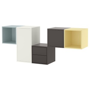 IKEA EKET wall-mounted cabinet combination, 68 7/8x13 3/4x27 1/2 in White / Multicolor, Ikea Ireland | 5482MWCDI