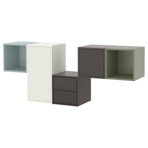 IKEA EKET wall-mounted cabinet combination, 68 7/8x13 3/4x27 1/2 in White / Multicolor, Ikea Ireland | 1902CVNEJ