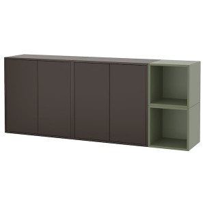 IKEA EKET wall-mounted cabinet combination, 68 7/8x13 3/4x27 1/2 in Dark Gray / Gray / Green, Ikea Ireland | 3520URXEA