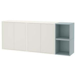 IKEA EKET wall-mounted cabinet combination, 68 7/8x13 3/4x27 1/2 in White / Light Gray / Blue, Ikea Ireland | 2761XPWBR